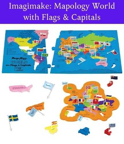 World Map with Flags and Capitals Learning Toys